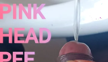 Pink Head Dick College Boy Peeing in Urinal