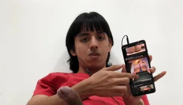 Hairy Latino Man Jerks off in His Workplace