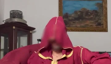 Arab Guy Wearing Jellaba Showing off and Edging His Fat Muslim Dick Before Cumming