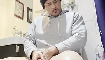 Stepdaddy In Gray Hoodie Jerkin Off