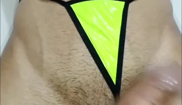 Big and Veiny Cock in Panty, Intense Masturbation, Gay Vergon, First Shot