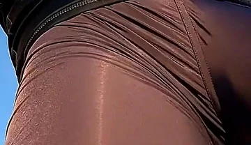 Fitness Instructor in Tight Spandex Gets Erect While Stretching (precum)