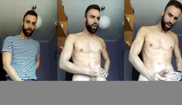 Hot Guy with a Big Cock of 23 Cm Jerking off in His Room