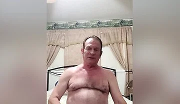 Old Man Stroking In Bed