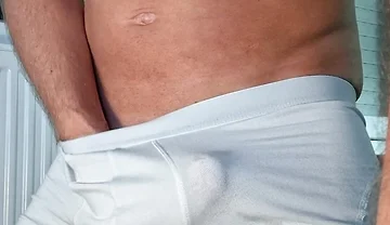 I Masturbate in My White Boxers and Take Out My Big Cock