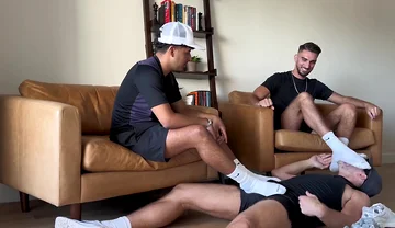 Master boys dirty socks licking