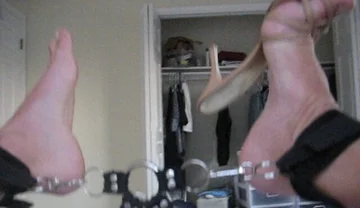 Male Jacking off with High Heels on