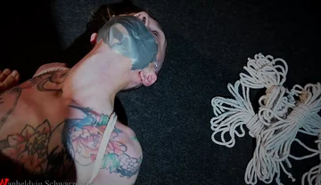 Nicky Tape Gagged and Rope Bondage
