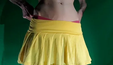 Yellow Skirt with Yellow Shorts. the Free Cut.