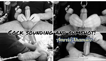 Cock Sounding. Powerful Orgasm and Sperm on the Balls.
