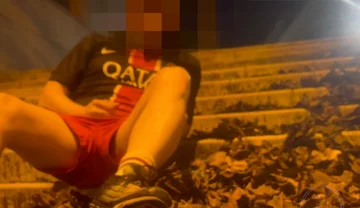 Amateur Boy in Football Gear Caught Wetting Himself in the Street