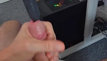 Urethral Vibro on My Big Juicy Cock