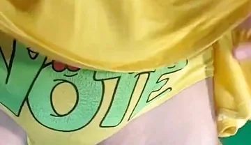 My Panties for Contests Under My Yellow Miniskirt