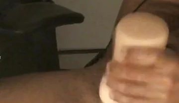 Hairy Man Masturbates with Two Toys and Ejaculates Inside