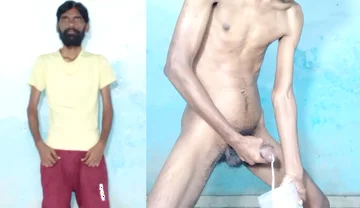 Rajesh Playboy 993 Masturbating Big Cock and Cumming in the Jar. Naked Stroking Dick Spanking Butt.