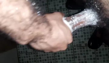 Boy Jerks off in the Shower for His Aunt