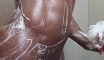 Ebony Twink Taking a Bath