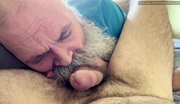 Old Bearded Daddy Sucks Cock -