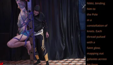 Nicky Bondage Session on the Pole