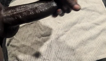 Huge BBC Strokes and Cums on a Towel