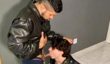 Leather latino master fucks boy