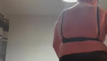 Dirty Gay Crossdresser Love It with Black Bra on