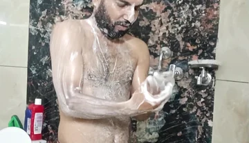 Desi Police Officer Having Shower