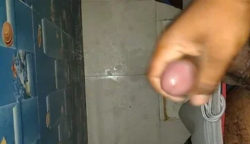 Desi Dick Masturbating in Bathroom