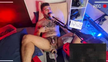 Daily Dose - Ricky Cage Gets Spit-roasted Between Two Machine Cocks!
