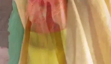 Red Lacy Panties Under Yellow Skirt