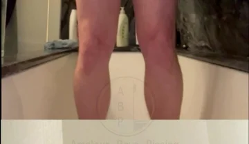 Amateur Guy Pissing in the Bathtub After Desperation, and Wetting His Undies