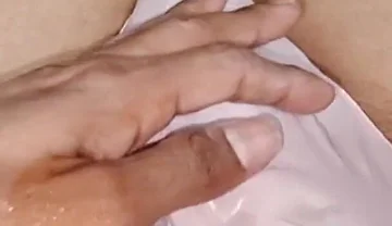 Cute Feminine Sissy Boy Cums in Stepmoms Panties