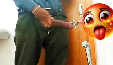 Today in the Office Toilet, I Spit on My Cock, Masturbated and Ejaculated