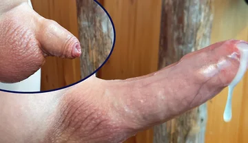 Small Hairless Virgin Phimosis Dick Braves the Cold for Some Hands-free Edging and Leaking Cum