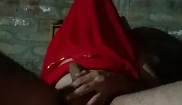 Red Saree My Huge Ass and Cock