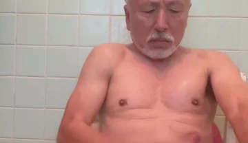 Anal masturbation in the bathroom