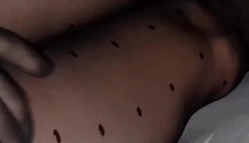 Dani Leg with Dotted Black Nylon and Gloves