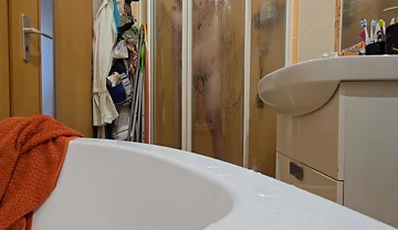 Hairy Guy Taking a Shower at His Female Friend’s Place