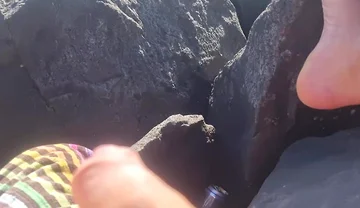 In Public Handjob in Public and a Cock Loaded with Piss - Show Cock to Everyone