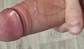 Skinny Guy Jerks off His Big Cock and Cums