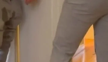 Desperate Boy Left Outside by His Flatmate Wets Himself and Then Gets His Revenge