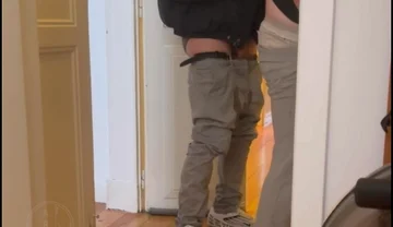 Desperate Boy Left Outside by His Flatmate Wets Himself and Then Gets His Revenge