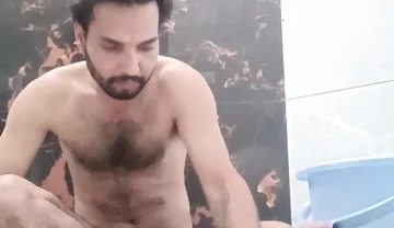 Indian Desi Man in Bathroom