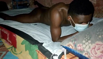 African Black Guy Fucks His Bed