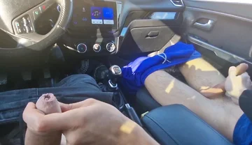 I Secretly Jerked off a Big Cock to a Student During a Break Near College. Do You Want to Suck Our Cocks?