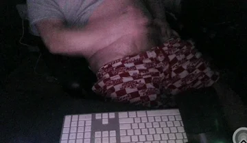 Night Time Masturbation Tease at My Computer with the Webcam on and the Night Time Ready for Action