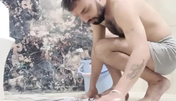 Indian Stepfather Stepdaddy Enjoy Shower