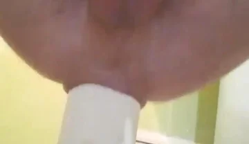 Male Squirt From Hard Anal Fisting with a Bottle. I Moan From Anal Pleasure