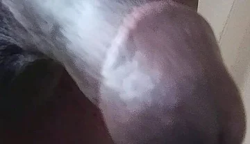Stroking My Long Fat Cock with Saggy Balls
