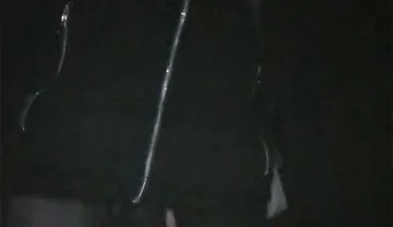 Walking Through the City in See-through Leggings (bulge Meggings)